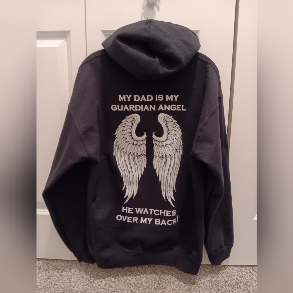 Woman's Black Hoodie with Angel Wings Design NWOT